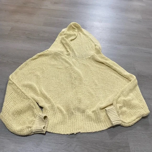 Free People FP Beach Loose Knit Sandra Sweater Hooded Button Baggy Cardigan M - Picture 4 of 10